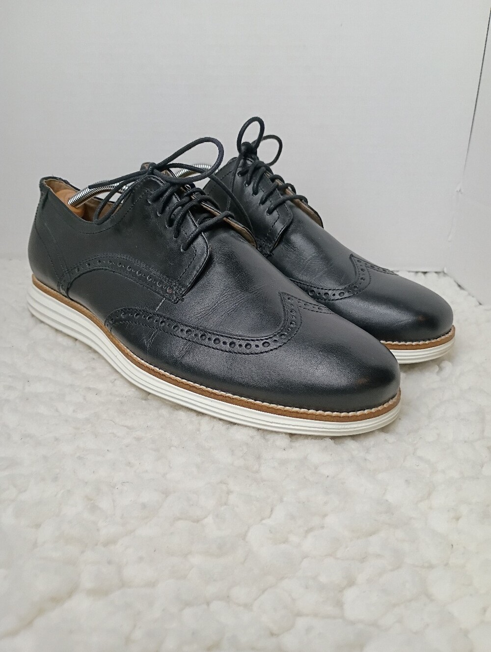 Cole Haan OriginalGrand Wingtip Oxford Black Leather Men 11.5 C26369 Dress